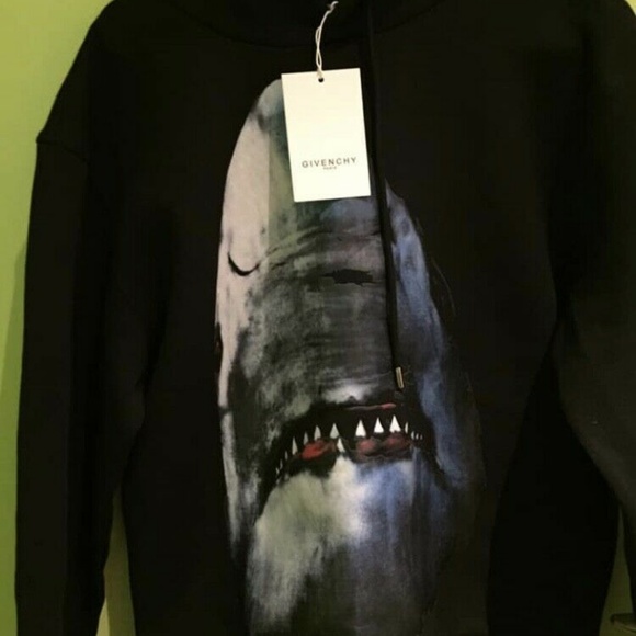 GIVENCHY Shark Print Hooded Sweater Hoodie NEW